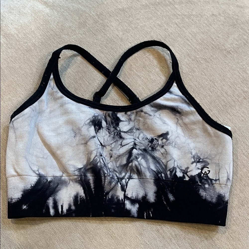 Good American Monochrome Tie-Dye Sports Bra